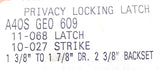 Schlage A40S GEO 609 Grade 2 Privacy Cylindrical Lock Ant. Brass Georgian Knob