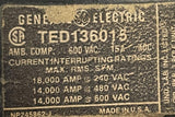 Lot of (2) General Electric TED136015 3-Pole Circuit Breaker 15A 600V 3 Phase