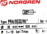 Norgren PRA-8032-M Pneumatic Cylinder Series A 1-16bar