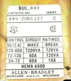 Allen Bradley 849-Z0D1227 Pneumatic Timing Relay Ser. C