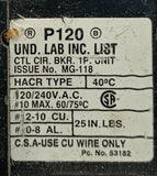 Lot of (2) ITE P120 1 Pole Pushmatic Circuit Breaker 20A 120/240VAC 1 PH Bolt-On