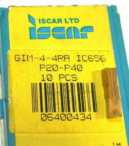 Lot of 7 New Iscar GIM-4-4RA IC656 Tin Coated Carbide Parting Inserts 6400434