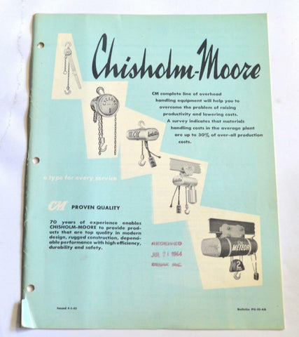 CM PU-50-AB HEAVY DUTY HIGH SPEED HOIST BROCHURE