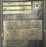 Square D 9012GAW5 Pressure Switch 3-150 PSI Series C
