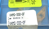 Lot of 10 New Valenite Indexable Turning Carbide Inserts VNMG-332-GF SV315