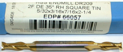 Up to 2 New Niagara 5/32 diameter Double End Tin Coat 2 Flute HSS End Mill 66057
