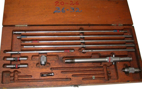 LUFKIN INSIDE .001" MICROMETER 8" to 32" SET