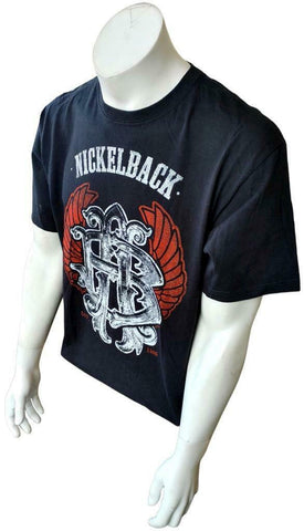 Anvil Men's Nickelback NB Wing Graphic Est. 1995 Black Shirt Size Large