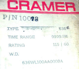 NIB New Cramer  636W  Hour Meter  4-Digit 115 VAC 2.7 Watt Made in USA