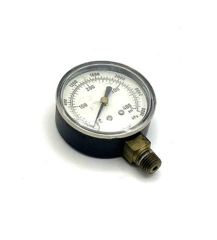 Marshall Town 0-400 PSI 0-2800 kPa Pressure Gauge 1/4" NPT Bottom Mount