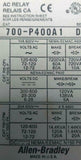 Allen-Bradley 700-P400A1 Ser. D Type P Control Relay 115-120V 50/60HZ
