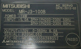 Mitsubishi 1KW 2.5 AMP 200-230VAC 3 Phase AC Servo Drive MR-J3-100B w/ Battery