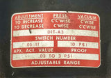 Barksdale D1T-A3 Pressure or Vacuum Actuated Switch