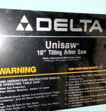 Delta 34-806 10" Unisaw Tilting Arbor Saw