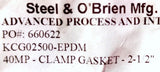 Lot of (10) Steel & O'brien KCG02500-EPDM 40MP Rubber Tri-Clamp Gasket 2-1/2"
