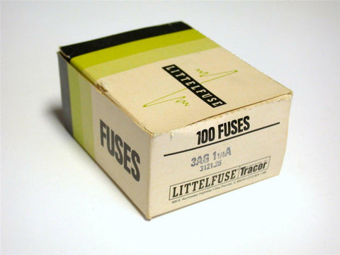 LOT OF 70 BRAND NEW LITTELFUSE TRACOR FUSES 1-1/4A 250VAC MODEL 3121.25