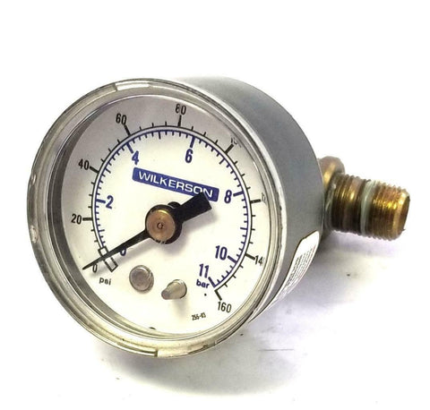 Wilkerson 255-03 Pressure Gauge 0-160 PSI 0-11 Bar