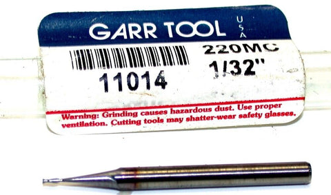 Garr Tool 2-Flute TiCN Coated Carbide 1/32in End Mill 11014 New