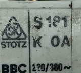 Stotz-Kontakt S181K0A 1 Pole Circuit Breaker 10A 220/380VAC