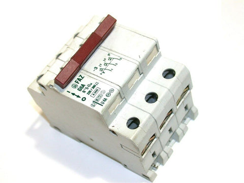 MOELLER 3 POLE 6 AMP LOW VOLTAGE 220/380 VAC CIRCUIT BREAKER DIN MOUNT FAZ-G6A