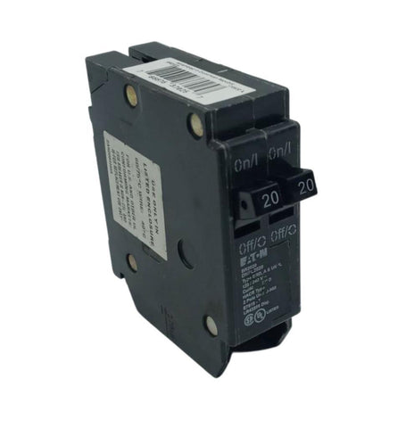 Eaton BR2020 2 Pole Duplex Twin Circuit Breaker 20/20A 120/240VAC 1 PH Plug-In
