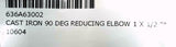 Anvil Cast Iron Reducing Elbow 1" x 1/2"
