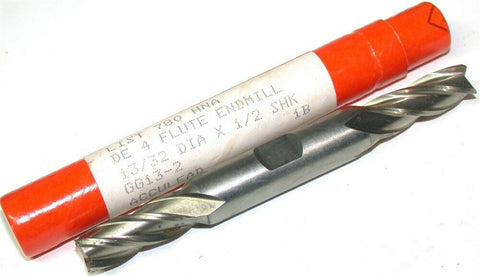 Up To 26 New Brubaker 13/32" 4 Flute Double End HSS End Mills 78024