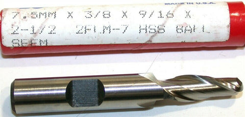 Up to 3 New Regal Beloit 7.5mm 3/8" Shank 2 Flute HSS Ball End Mills