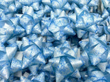 Brizzolari Premium 2-3/4" Blue Star Gift Bow 5/8" Ribbon 15 Loop 100 Count