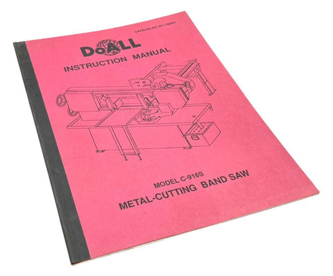 DoALL C-916S Metal-Cutting Power Band Saw Instruction Manual