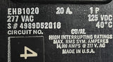 Lot of (2) Westinghouse EHB1020 1 Pole Circuit Breaker 20A 277VAC Single Phase
