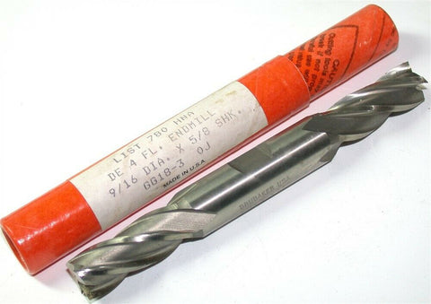 Up To 5 New Brubaker 9/16" 4 Flute Double End HSS End Mills 78034