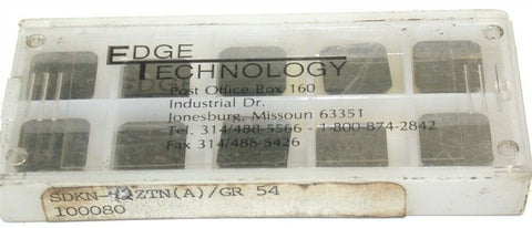 Lot of 10 New Edge Technology 1/2" square Carbide Inserts SDKN-42ZTN GR 54