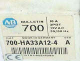 New Allen Bradley  700-HA33A12-4  General Purpose Relay 10 Amp 12 VAC Coil