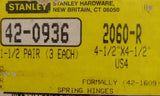 Lot of (2) Stanley 2060-R 4-1/2" x 4-1/2" Adjustable Spring Door Hinge Brass