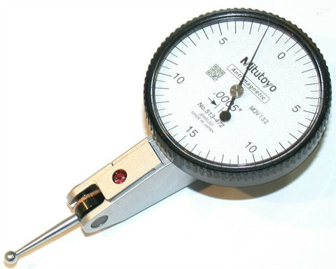 Mitutoyo Dial .0005" Anti-Magnet Horizontal Test Indicator Model 513-472