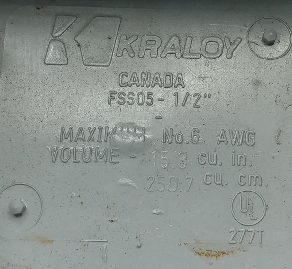 Kraloy FSS051/2" 1Gang Molded NonMetallic 1/2" FSS 05 Electrical