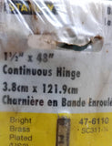 Stanley 47-6110 SC311-1/4 Bright Brass Plated Continuous Hinge 1-1/2" x 48" OAL