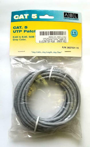 ABL Electronics ABL-3827GY-15 Patch Cable 15FT Gray (2 Available)