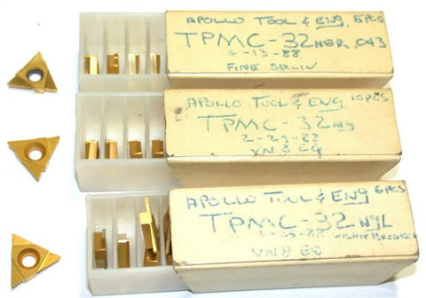 Lot of 36 New Apollo Indexable Threading Grooving Carbide Inserts TPMC-32