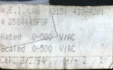 W.E.I. Lab 2514445FSF AC Volts Panel Meter 0-500 VAC (2 Available)