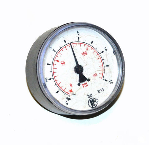 0-145 PSI 0-10 BAR PRESSURE GAUGE 1/4" NPT BACK MOUNT