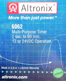 Altronix 6062 Multi-Purpose Timer Module 1 Sec. to 60 Min. 12/24VDC Operation