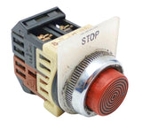 Fuji Electric AH30-E Red Push Button Command Switch STOP 10A 600VAC