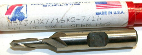 Regal Beloit 5mm 3/8" Shank 2 Flute HSS Ball End Mill 55036