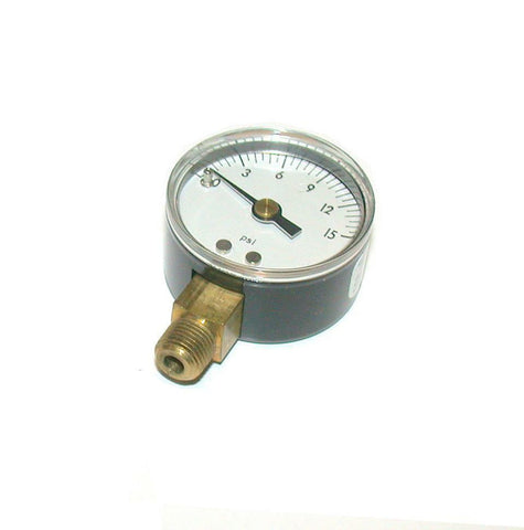NEW ASHCROFT 15 1005  BOTTOM MOUNT AIR PRESSURE GAUGE 1/8 NPT 0-15 PSI