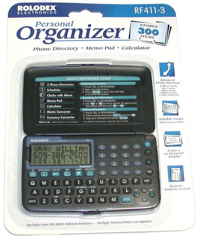 Rolodex Electronic Personal Organizer RF411-3 New FREE SHIPPING 100 Available
