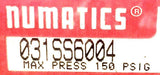 Numatics 031SS6004 Solenoid Valve With Two Numatics 236-167B Coils 24VDC 6W