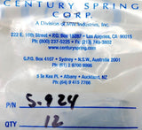 Lot of (4) Century Spring S-924 Regular Compression Spring .671" OD .575" ID