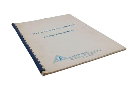 Delta F Type A Plus Oxygen Analyzer Instruction Manual